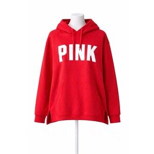 Victoria’s Secret PINK Red Hoodie Pullover Logo Sweatshirt Oversized XXL